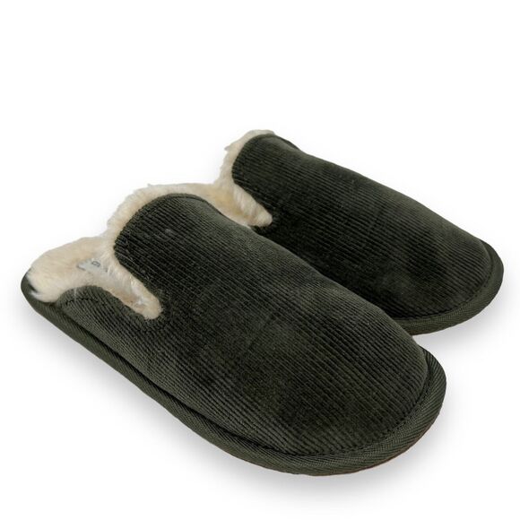 Crewcuts Boys Slippers Forrest Green Curduroy Sz. 5 - Picture 1 of 6